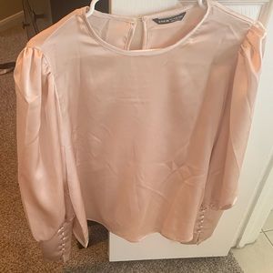 SHEIN Silk Blouse Light Pink